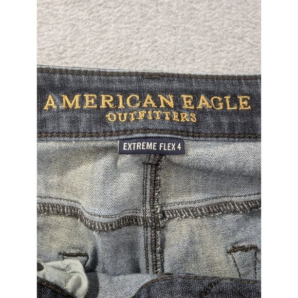 American Eagle Jeans Mens Size 32x34 Blue Original Straight Faded Whiskers Y2K - Picture 11 of 14